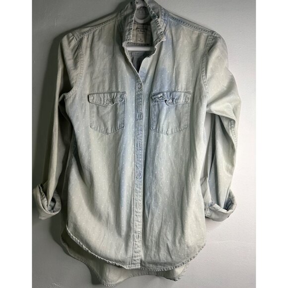 Vintage Abercrombie & Fitch Women’s M Denim Button Down Shirt Y2K 90s Western - Picture 1 of 8